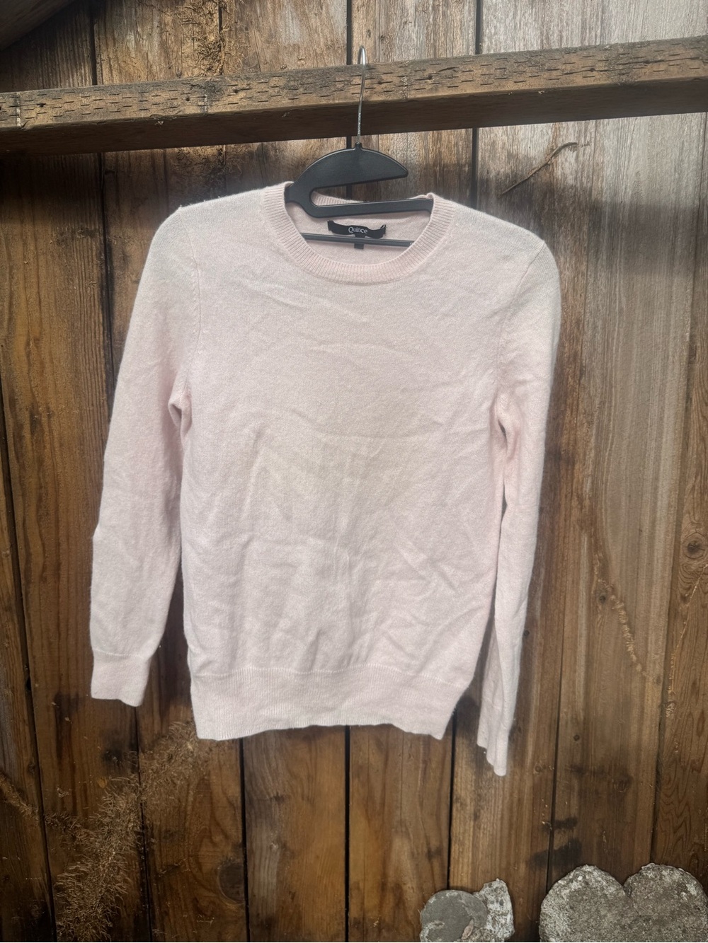 Quince Light Pink 💯 Cashmere Crewneck Sweater